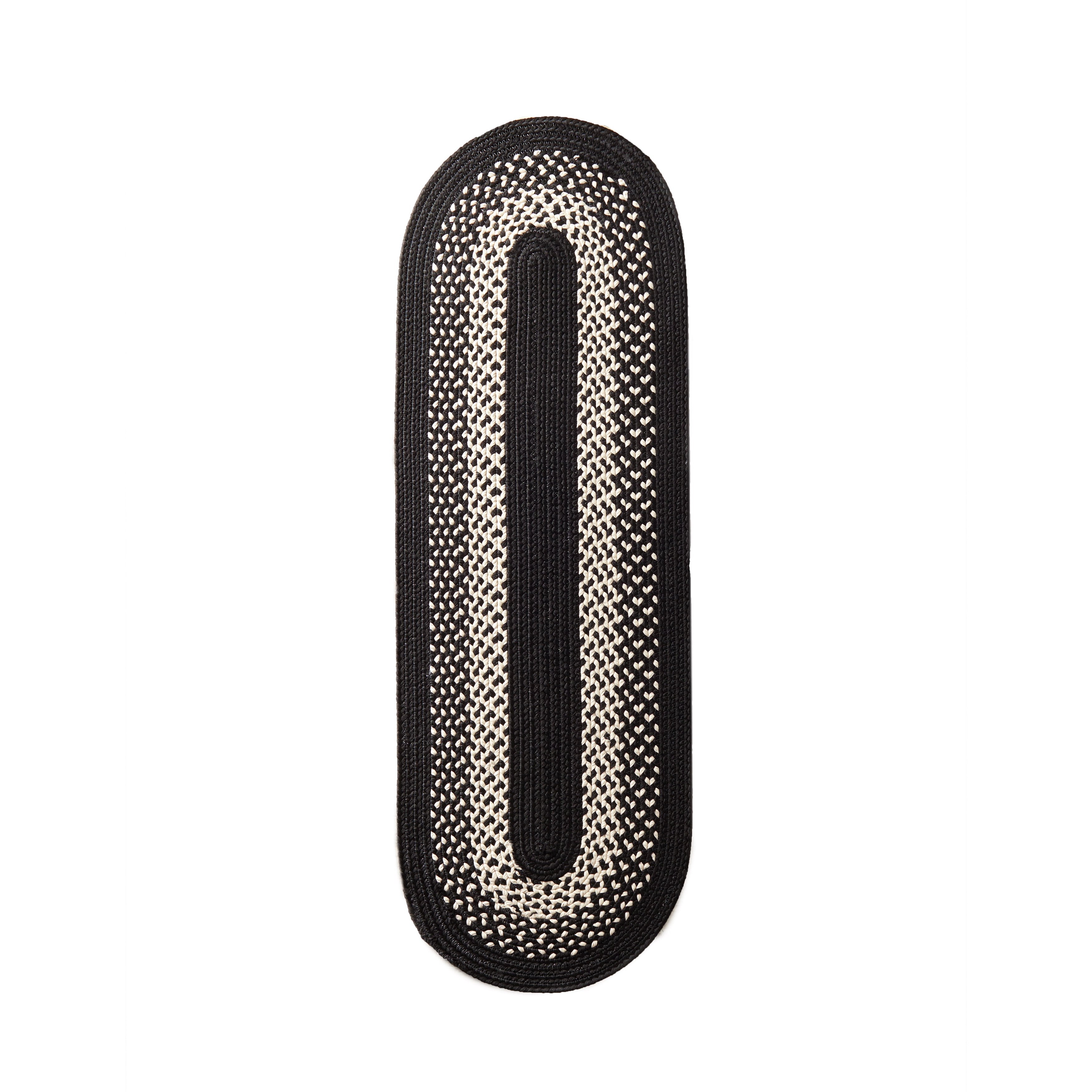 The Lakeside Collection Braided Runner Rug Black