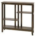 thumbnail image 1 of Brushed Metallic Console Table with Display Shelves 31.4"W x 29.8"H - Black/Gold, 1 of 4