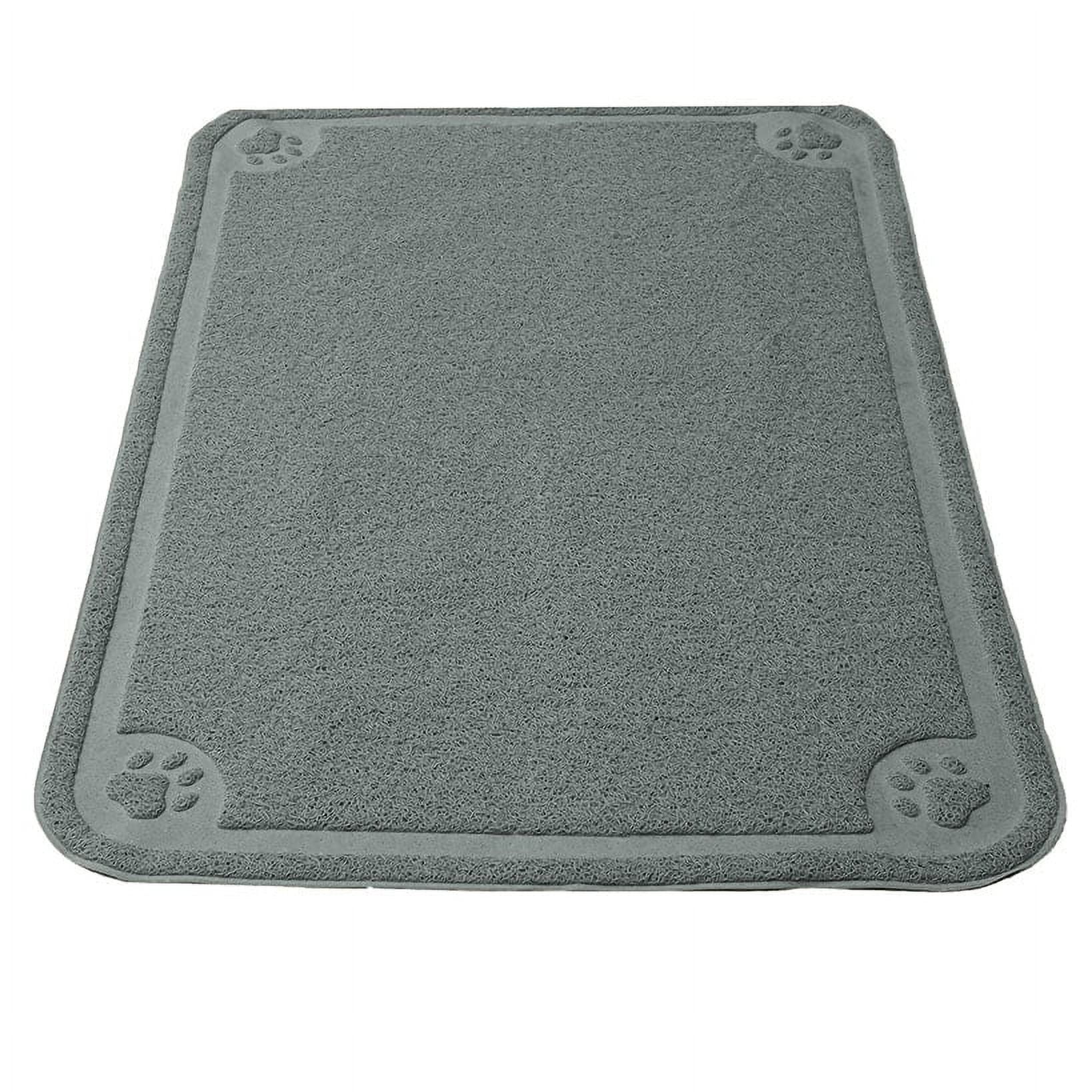 The Lakeside Collection Cat Litter Mat for Flooring Protection Jumbo Gray PVC