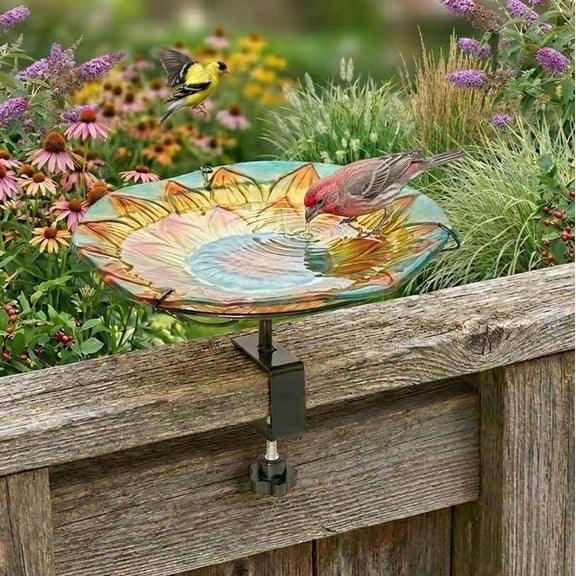 The Lakeside Collection Deck Mounted Bird Bath