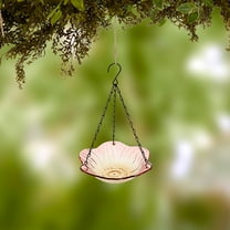 The Lakeside Collection Decorative Hanging Glass and Metal Bird Cage Bath, Garden