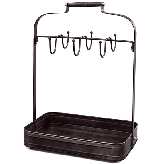The Lakeside Collection Farmhouse Coffee Mug Rack - Black