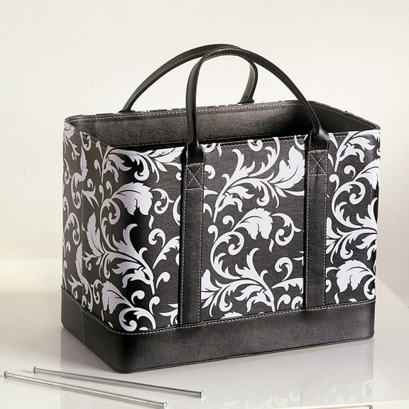 The Lakeside Collection Faux Leather Letter-Size File Organizer, Black