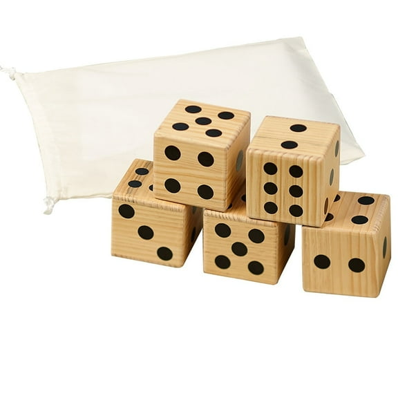 The Lakeside Collection Jumbo Dice for Indoor/Outdoor Dice Toss Games Set of 5