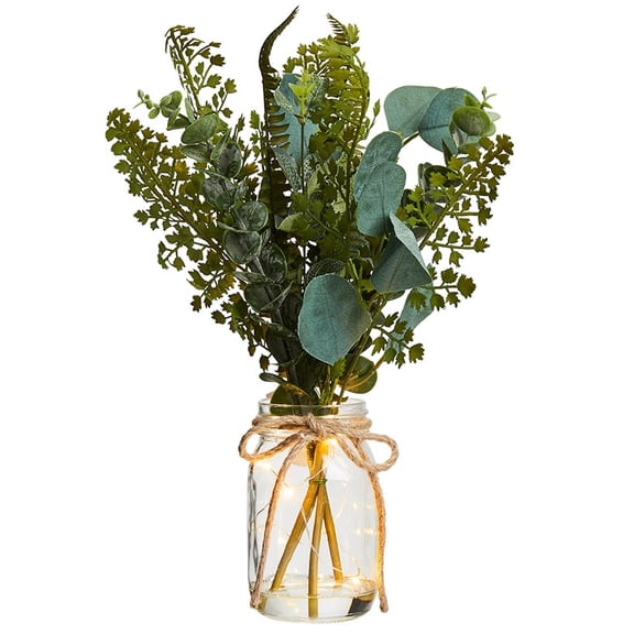 The Lakeside Collection LED Flower Fairy Vases - Greenery Mix