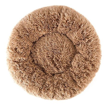 The Lakeside Collection Medium Plush Donut Dog Bed with Machine Washable Cover, Brown