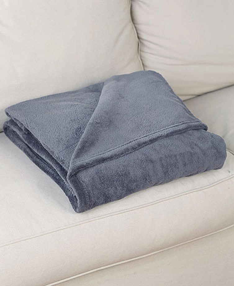 The Lakeside Collection MicroPlush Throw with Foot Pocket Charcoal