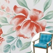 The Lakeside Collection Outdoor High Back Chair Cushion for Patio - Soft Cushion for Patio Seat - Terracotta Floral