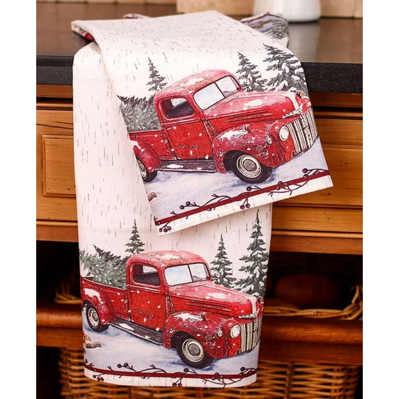 The Lakeside Collection Set of 2 Vintage Country Kitchen Towels