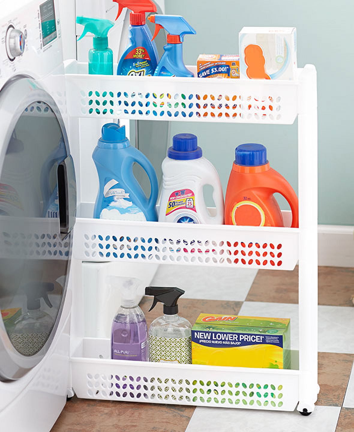 The Lakeside Collection Slim Rolling Organizer Cart