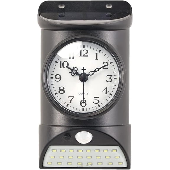 The Lakeside Collection Solar Lighted Clock - Outdoor Time Keeping Gauge with Light