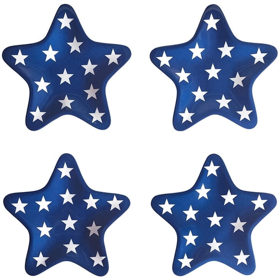 The Lakeside Collection Stars and Stripes Melamine Plates, Set of 4