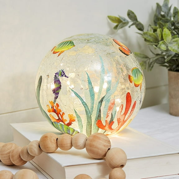 Lighted Sea Life Themed Glass Globe