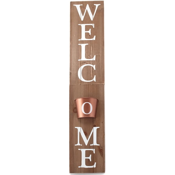 The Lakeside Collection Welcome Porch Sign with Planter
