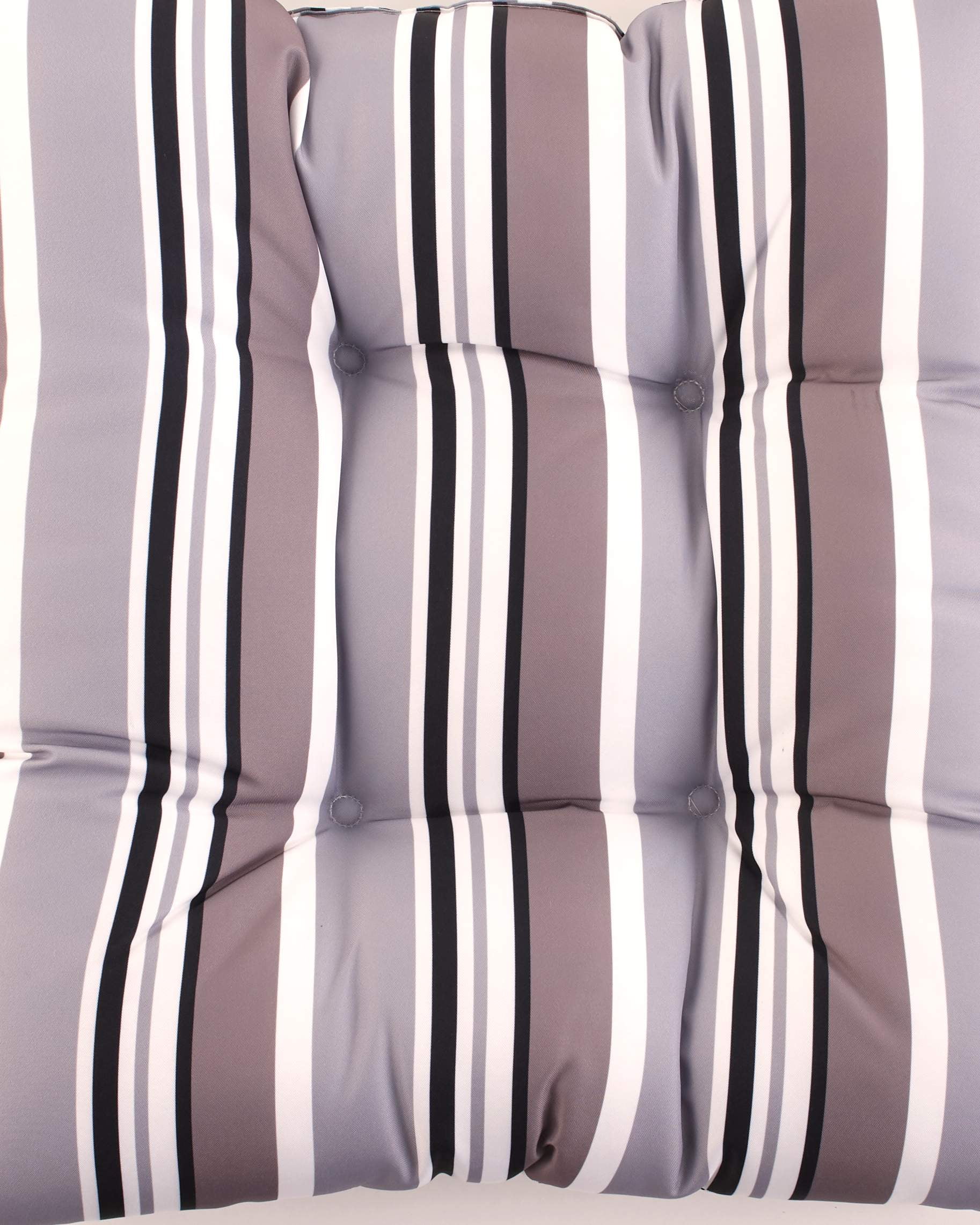 Gray Stripe Polyester Wicker Settee Cushion