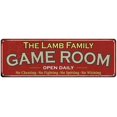 thumbnail image 1 of The Lamb Family Gift Red Game Room Metal 6x18 Sign 206180038089, 1 of 1