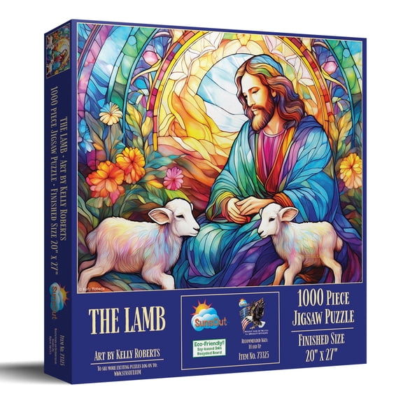 Sunsout The Lamb 1000 Piece Jigsaw Puzzle for Adults - Finished Size: 20" x 27" by Artist: Kelly Roberts