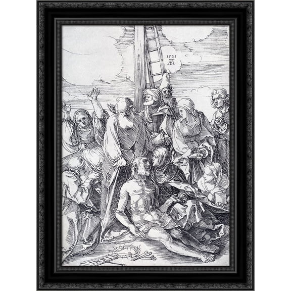 The Lamentation 19x24 Black Ornate Wood Framed Canvas Art by Durer, Albrecht