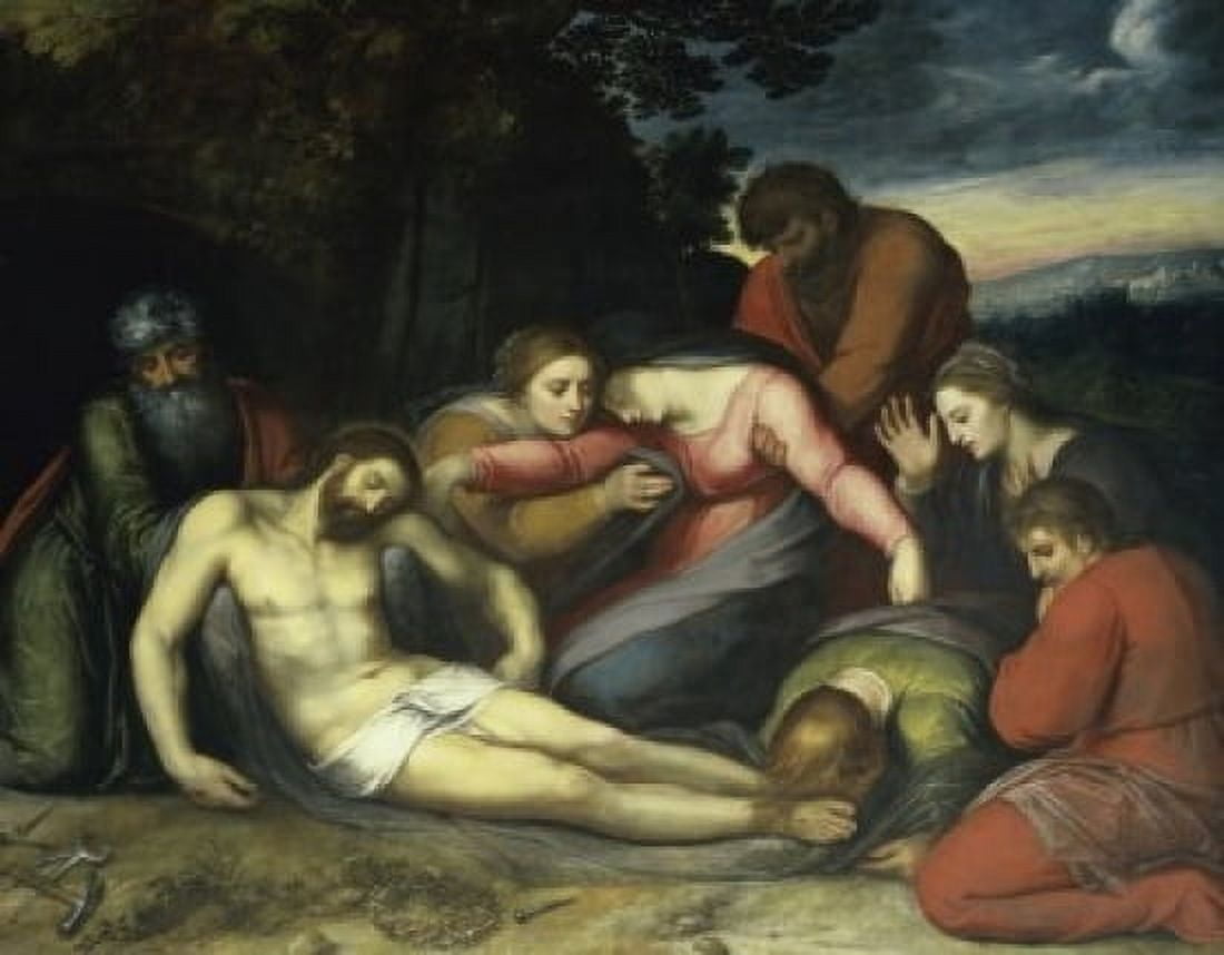 The Lamentation of Christ 17th C Otto van Veen (1558-1629Dutch) Musee du Louvre Paris Canvas Art - Otto van Veen (24 x 36)