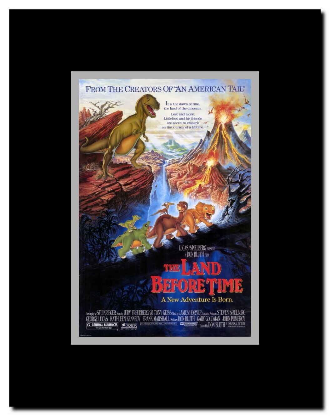 The Land Before Time Framed Movie Poster