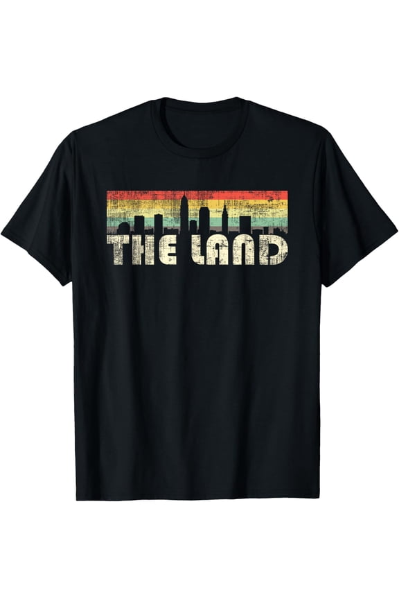 The Land T Shirt Cleveland | CLE Skyline 70s Retro Vintage T-Shirt