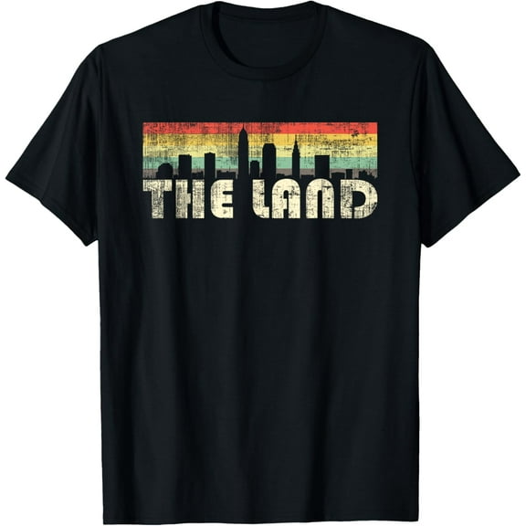 The Land T Shirt Cleveland | CLE Skyline 70s Retro Vintage T-Shirt