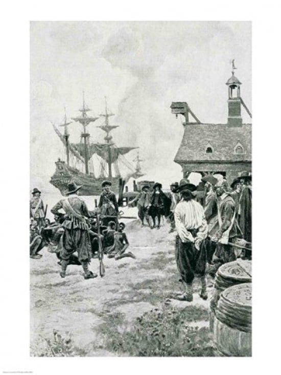 The Landing at Jamestown from a Dutch Man-of-War Canvas Art - Howard Pyle (18 x 24)