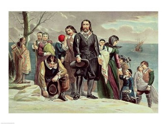 The Landing of the Pilgrims at Plymouth Massachusetts December 22nd 1620 Canvas Art - (24 x 18)