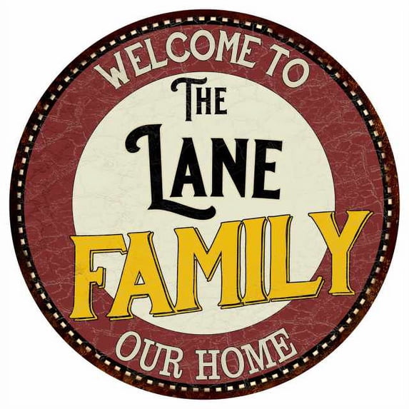 The Lane Family 12" Round Metal Sign Kitchen Game Room Décor 200120038210
