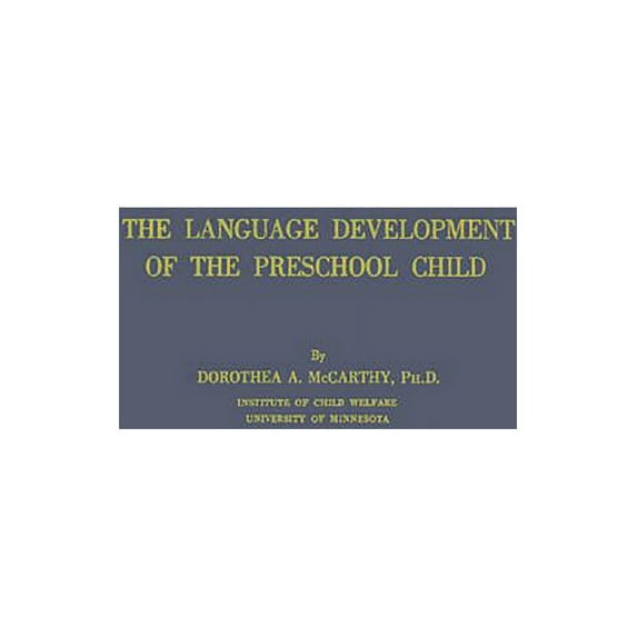 The Language Development of the Preschool Child, (Hardcover)