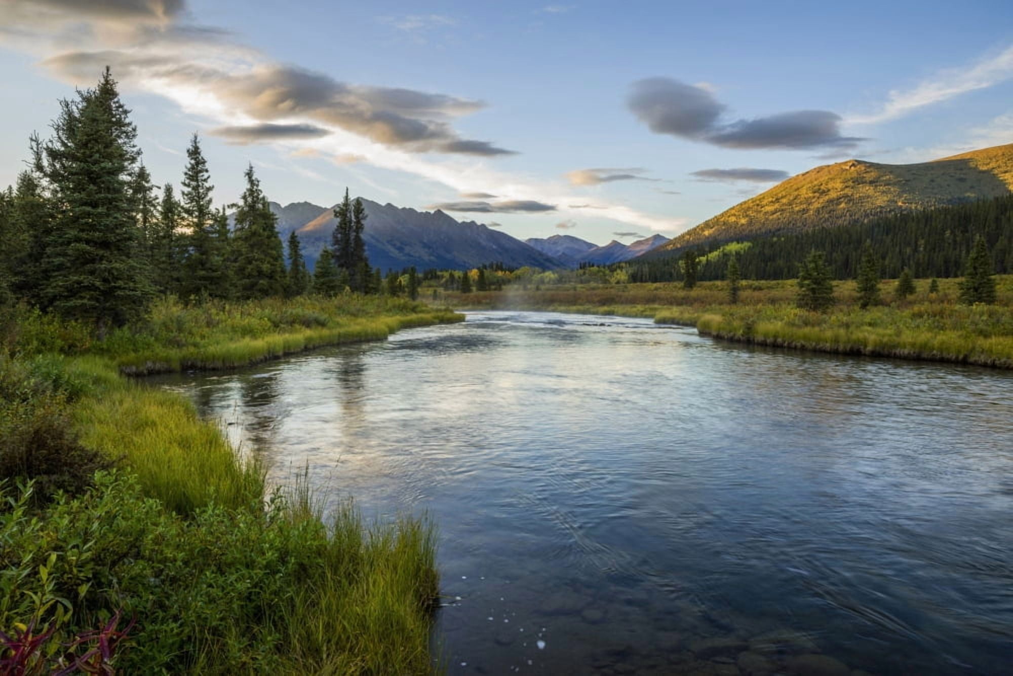The Lapie River flows through the wilderness along the South Canol Road Yukon Canada Canvas Art - Robert Postma Design Pics (38 x 24)
