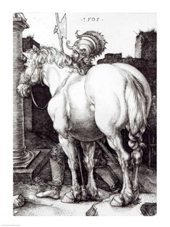 The Large Horse 1509 Canvas Art - Albrecht Durer (18 x 24)