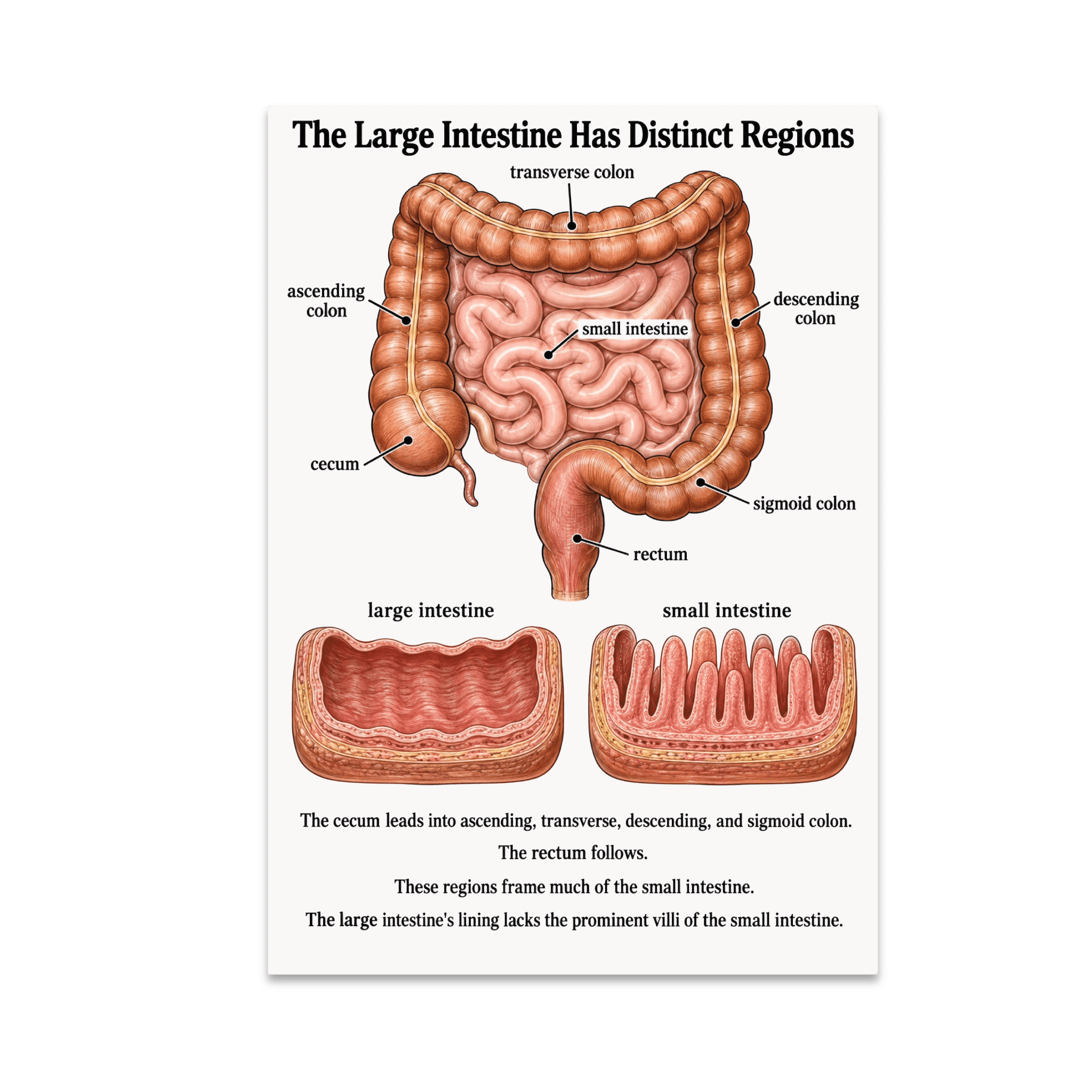 The Large Intestine Anatomy - Science Enthusiast - 13x19 Poster Print ...