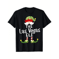 thumbnail image 1 of The Las Vegas Elf Christmas TShirt Black Holiday Tee with Elf Hat and Mustache Design Unisex Tee, 1 of 6