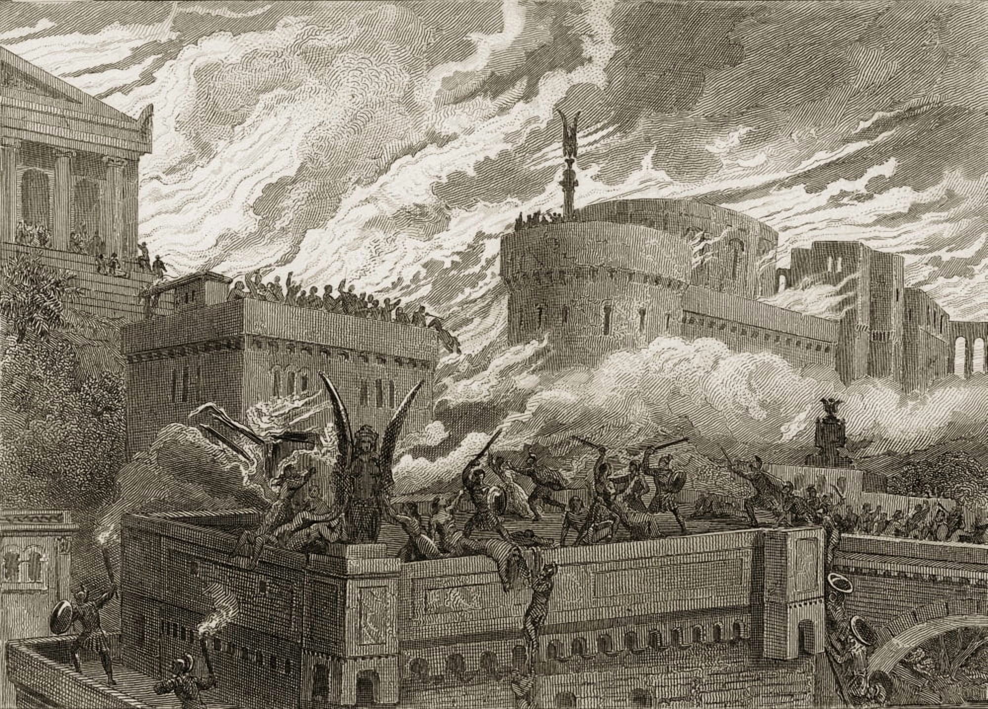 The Last Day Of Numancia Spain 134 Bc Canvas Art - Ken Welsh Design Pics (18 x 13)