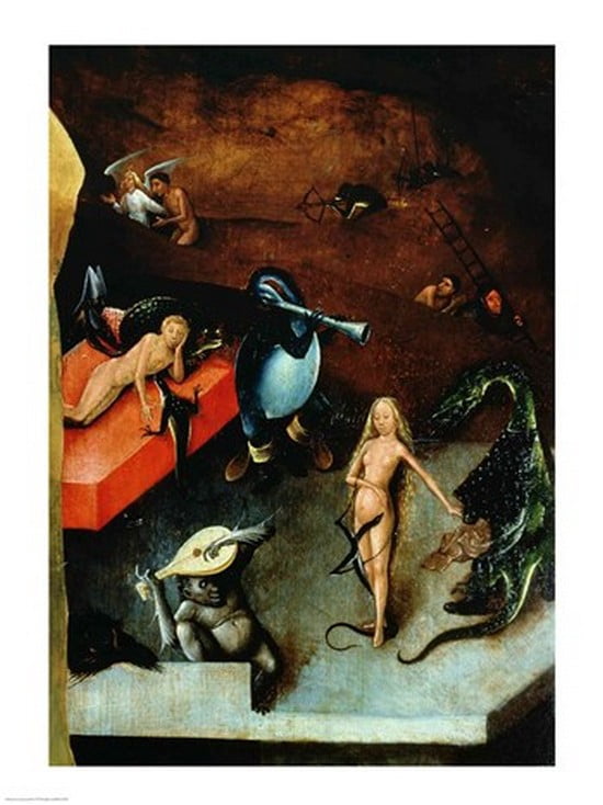 The Last Judgement (Altarpiece) Detail of Musical Instruments Canvas Art - Hieronymus Bosch (18 x 24)