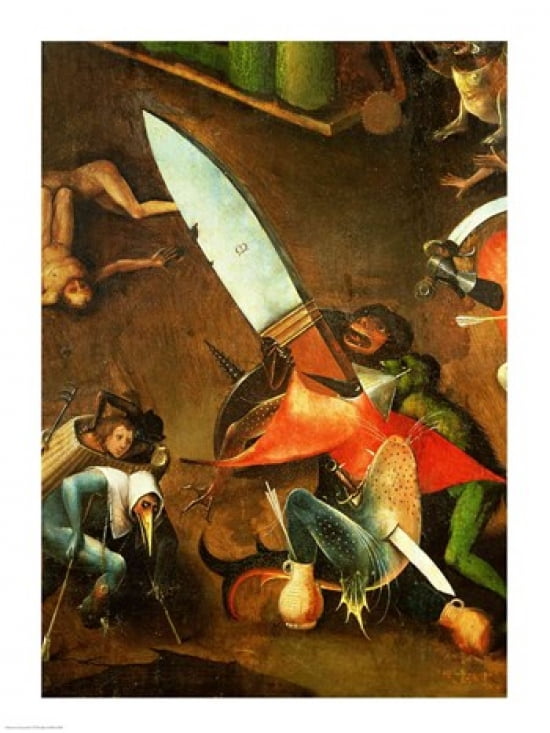 The Last Judgement (Altarpiece) Detail of the Dagger Canvas Art - Hieronymus Bosch (18 x 24)