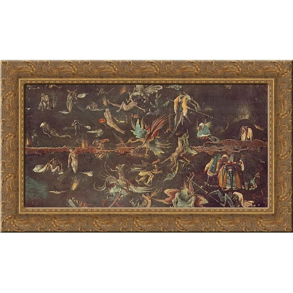 The Last Judgement (detail) 24x17 Gold Ornate Wood Framed Canvas Art by Bosch, Hieronymus