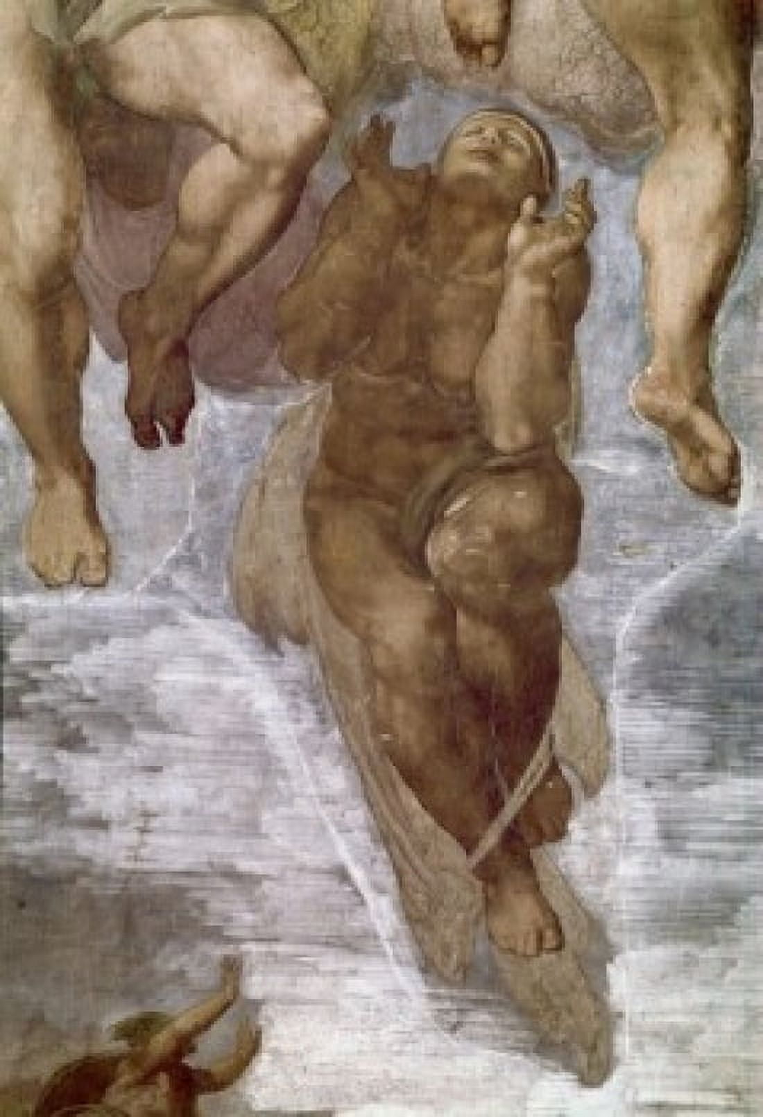 The Last Judgment by Michelangelo Buonarroti fresco detail 1475-1564 Vatican Sistine Chapel Canvas Art - Michelangelo Buonarroti (18 x 24)