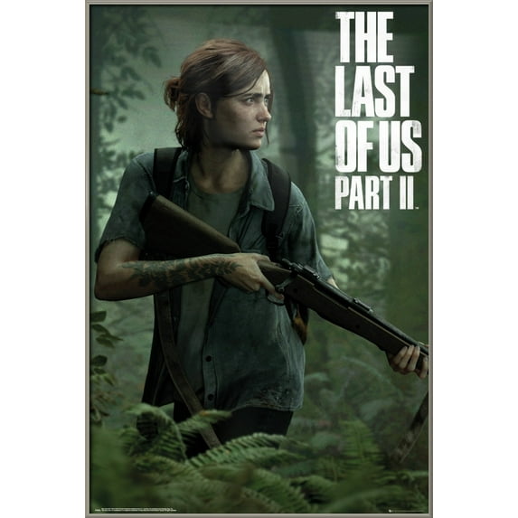 The Last Of Us: Part II - Framed Gaming Poster (Game Cover - Ellie) (Size: 24" X 36") (Brushed Champagne Aluminum Frame)