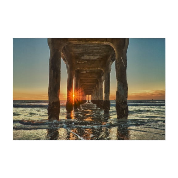 The Last Sun of 2012 - Los Angeles California Photography Sunset Seascape Ocean Beach Coastal Water Unframed Wall Art Print 4 x 6 inches