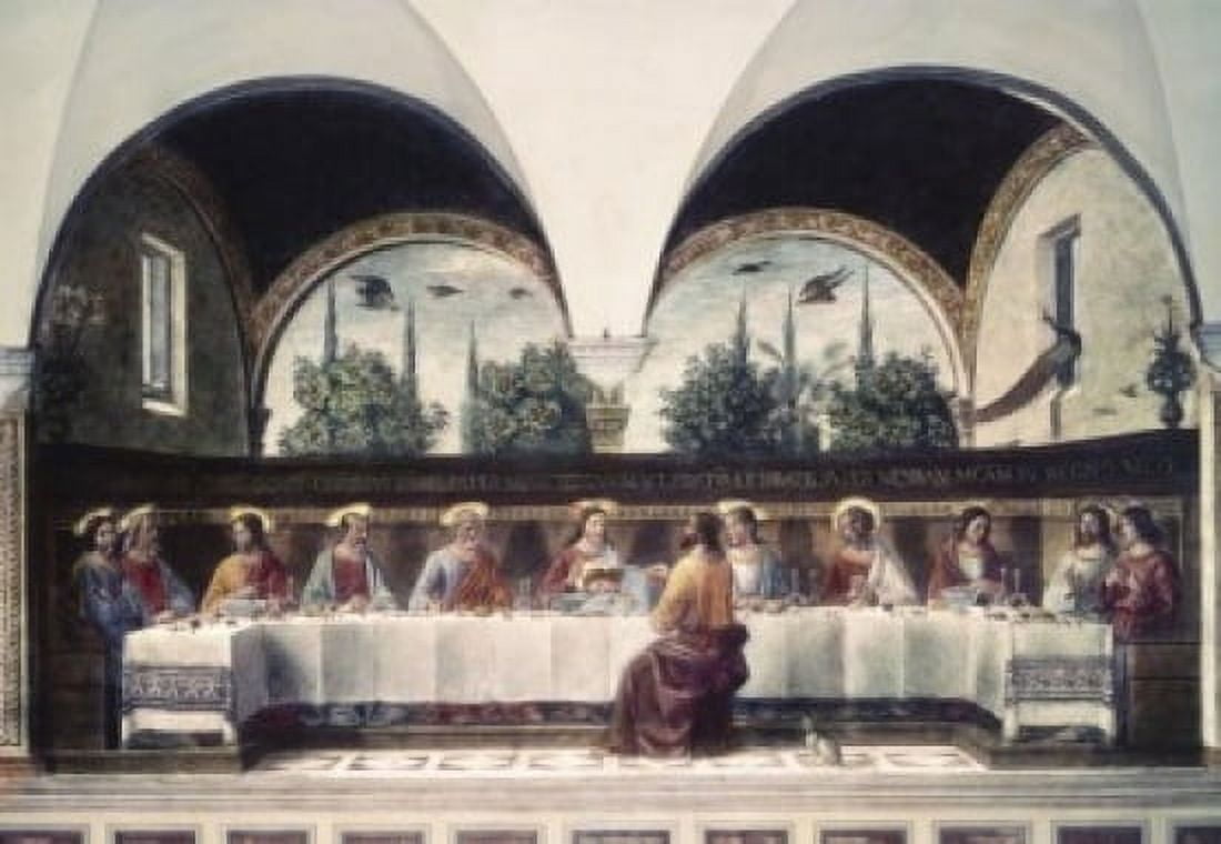 The Last Supper 1480 Domenico Ghirlandaio (1449-1494 Italian) Fresco Ognissanti Church Florence Italy Canvas Art - Domenico Ghirlandaio (24 x 36)