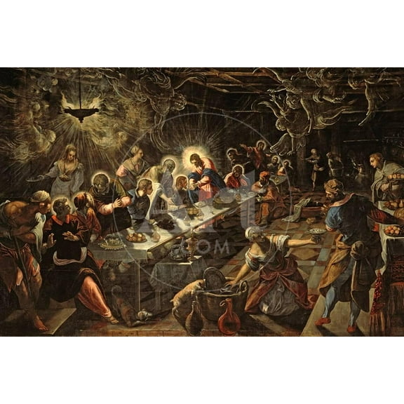 The Last Supper, 1594, Religion Unframed Giclee Print Wall Art by Jacopo Robusti Tintoretto Sold by ArtCom