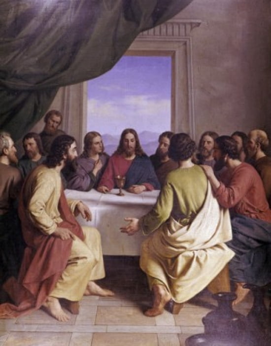The Last Supper 19th C Andreas Herman Hunaeus (1814-1866 Danish) Oil on canvas Canvas Art - Andreas Herman Hunaeus (18 x 24)
