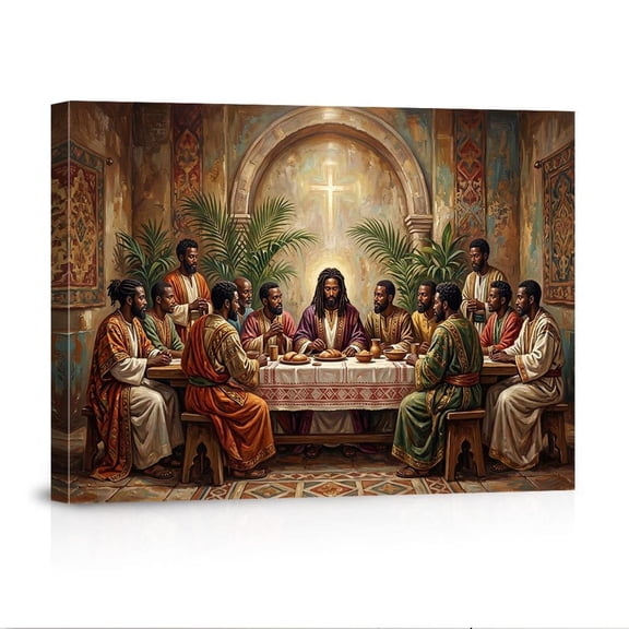 The Last Supper African American Jesus Christian Religious Modern Artwork For Home Church Canvas
