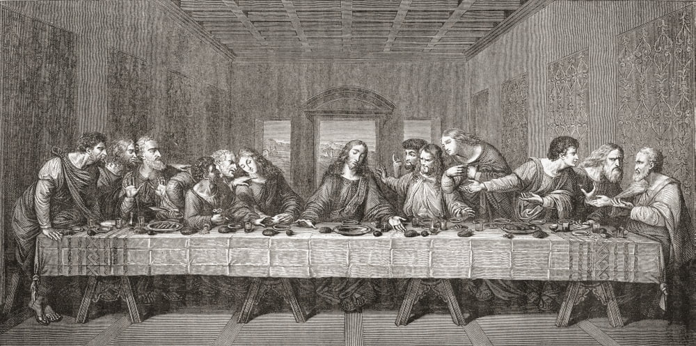 The Last Supper After Leonardo Da Vinci From Histoire Des Peintres Cole Florentine Published 1876 Canvas Art - Ken Welsh Design Pics (40 x 20)