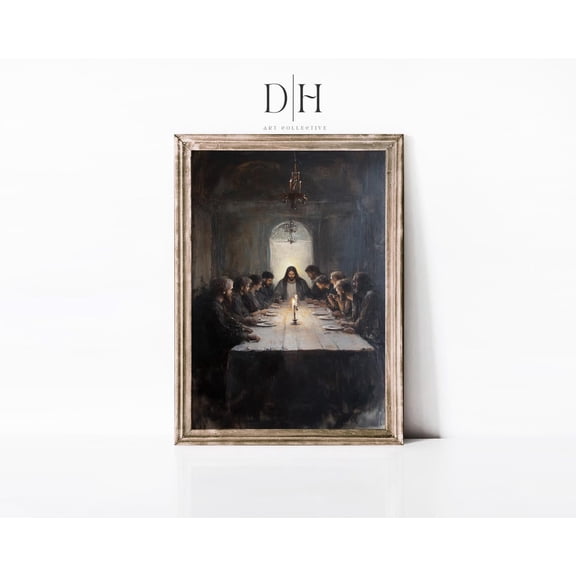 The Last Supper Art Poster: Vintage Christian Home Decor Poster, Unframed Canvas Size 24x36