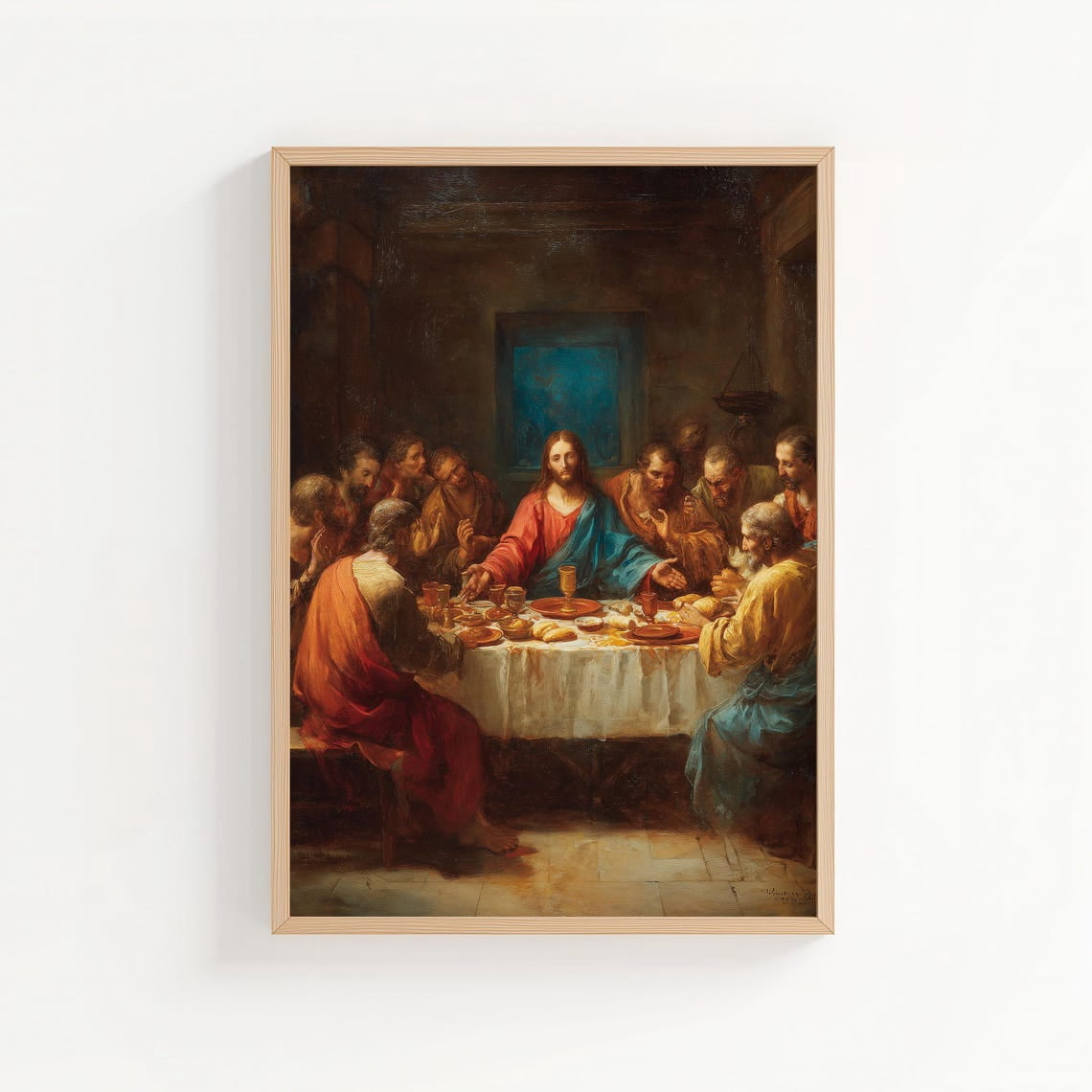The Last Supper Biblical Print Abstract Christian Wall Art Jesus Style ...