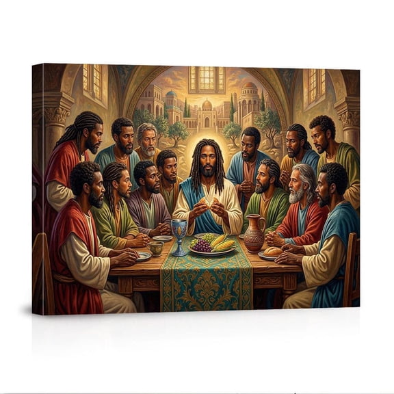 The Last Supper Black Jesus Christian Religious Biblical Scene For Bedroom Living Room Church Canvas