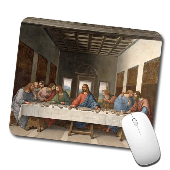 The Last Supper By Leonardo Da Vinci Inspired Jesus Christ Easter Mouse Pad Low Profile Gaming Mat